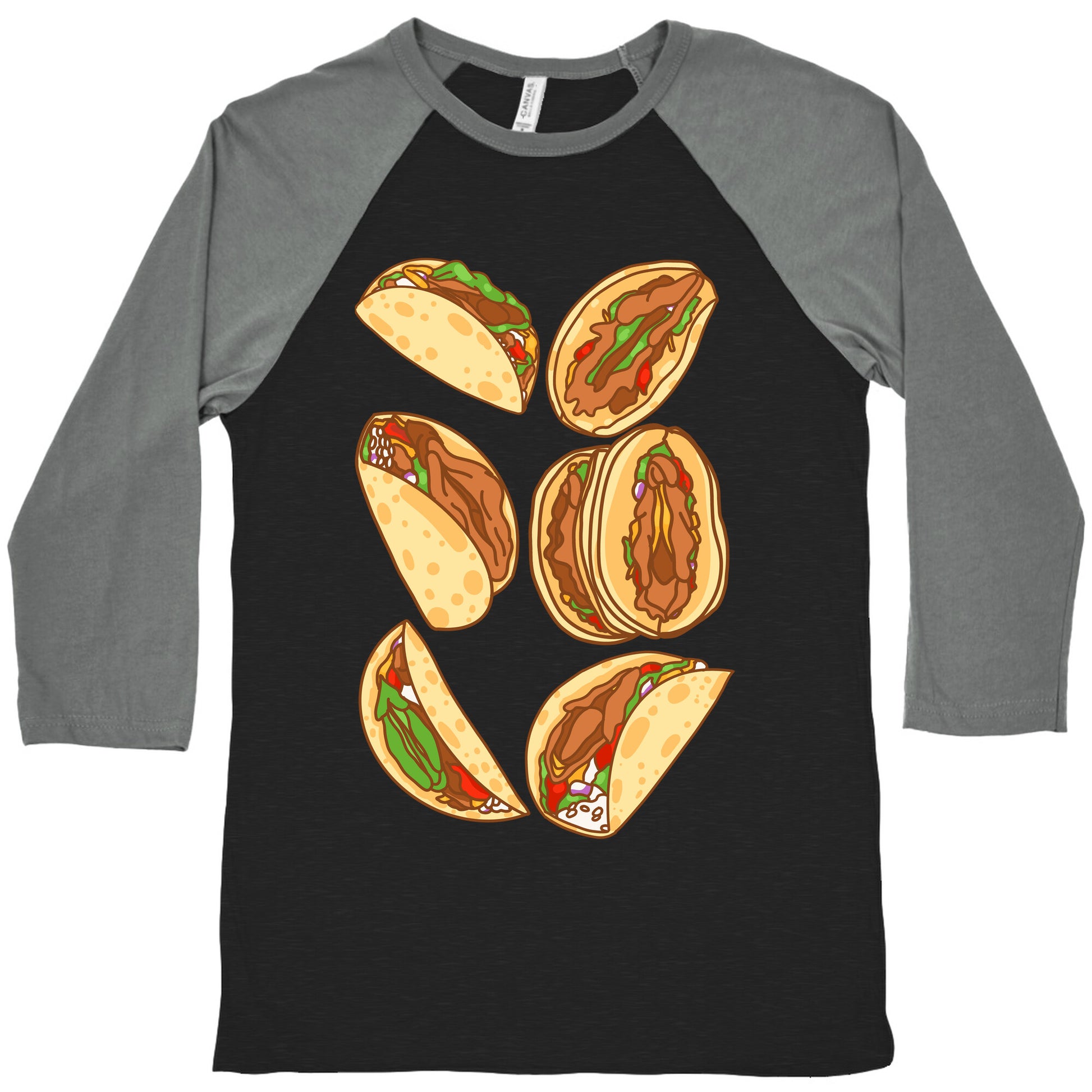 Taco Vulvas Pattern  Baseball Tee