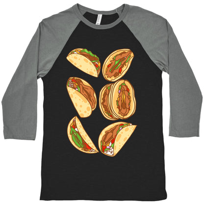Taco Vulvas Pattern  Baseball Tee