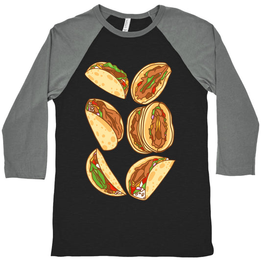 Taco Vulvas Pattern  Baseball Tee
