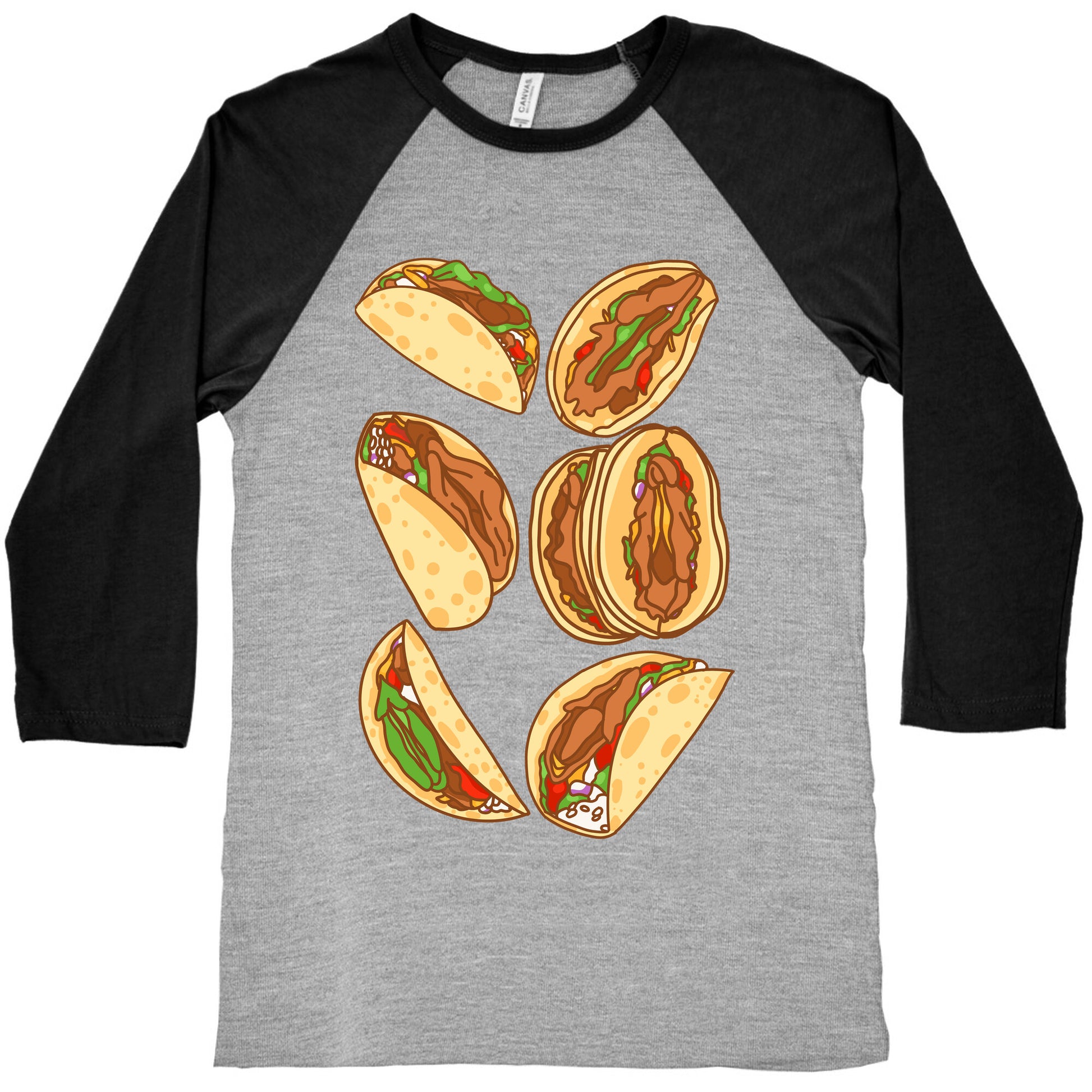 Taco Vulvas Pattern  Baseball Tee