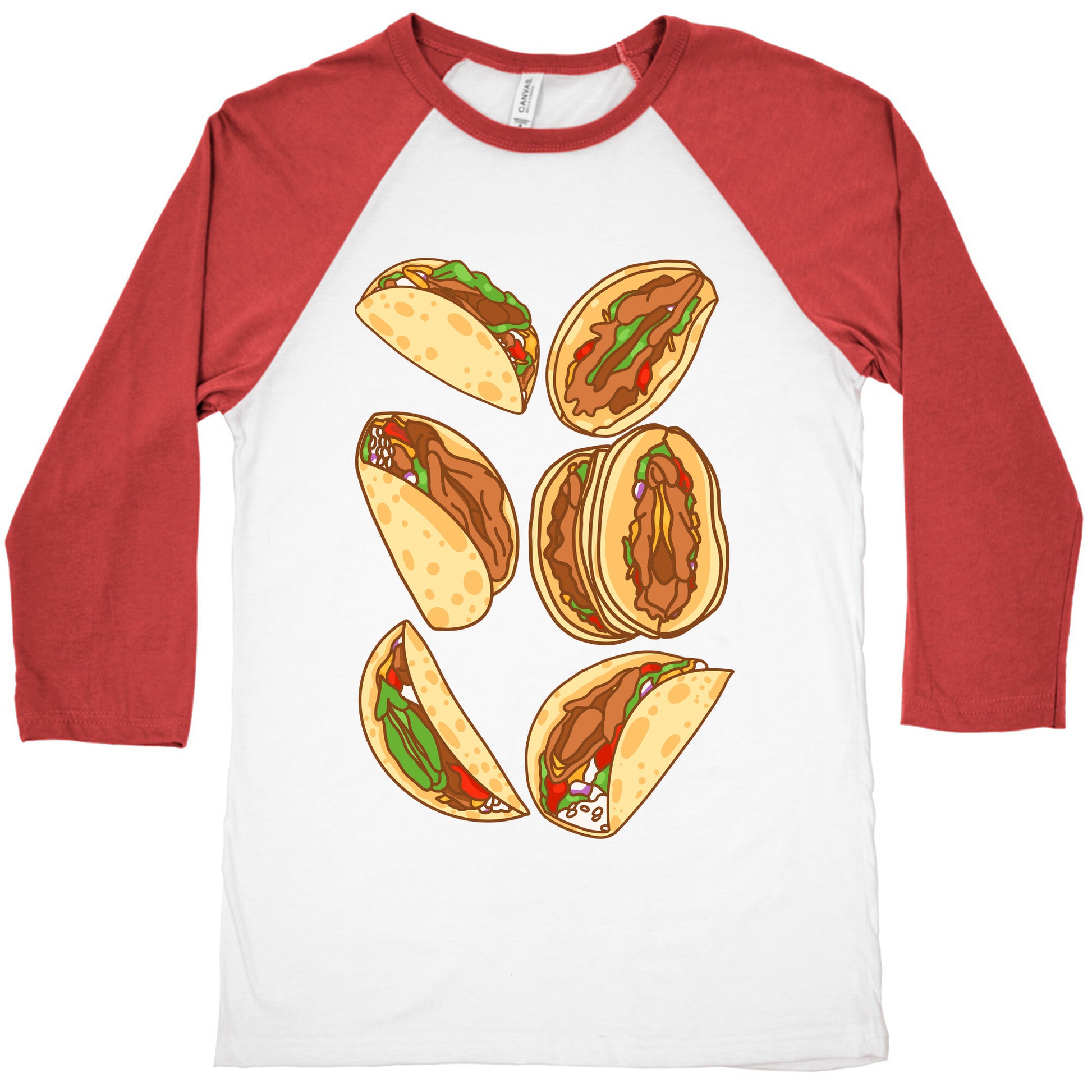 Taco Vulvas Pattern  Baseball Tee