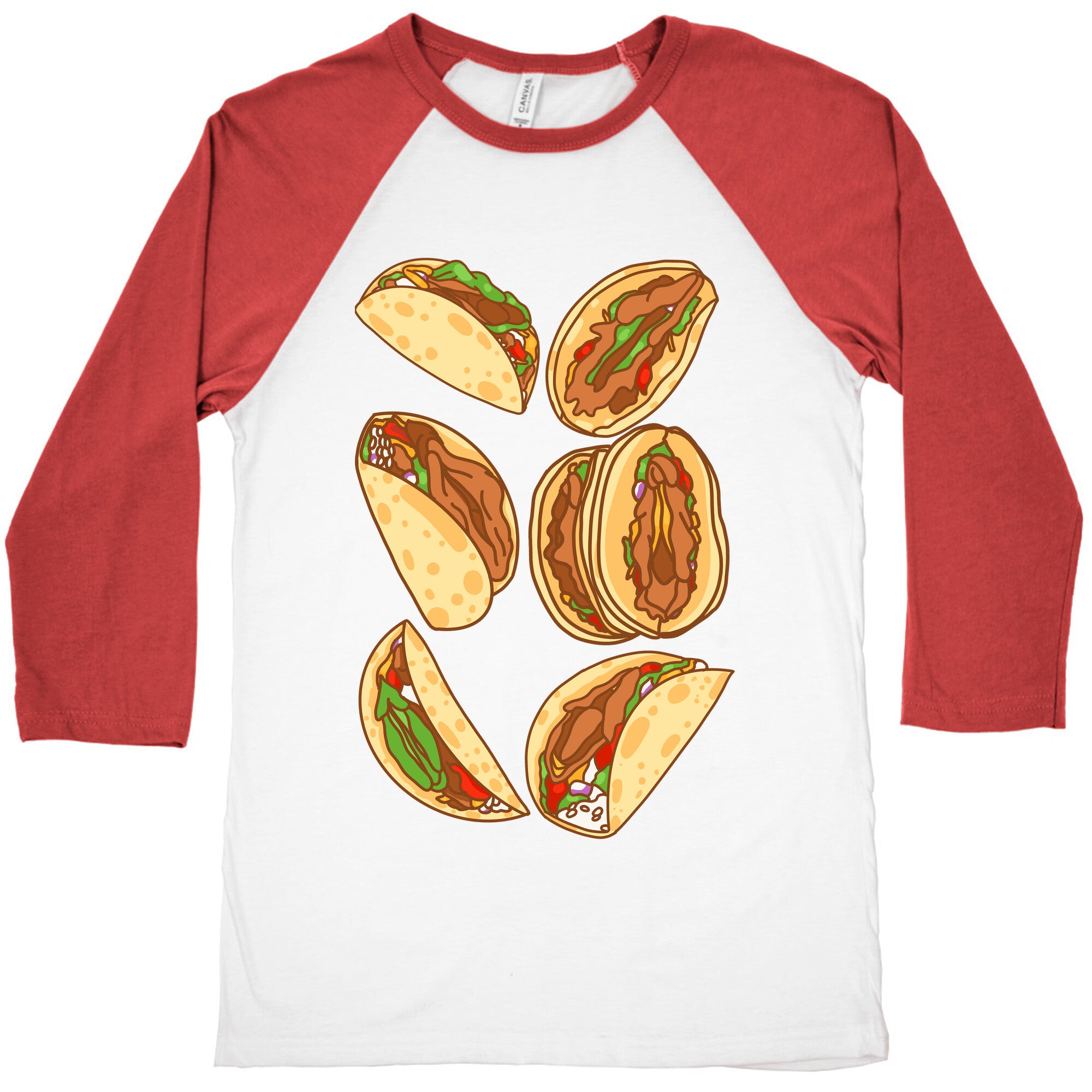 Taco Vulvas Pattern  Baseball Tee