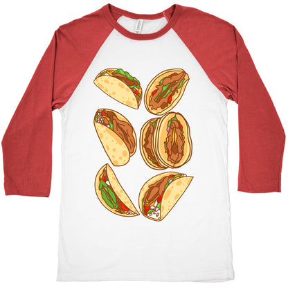 Taco Vulvas Pattern  Baseball Tee