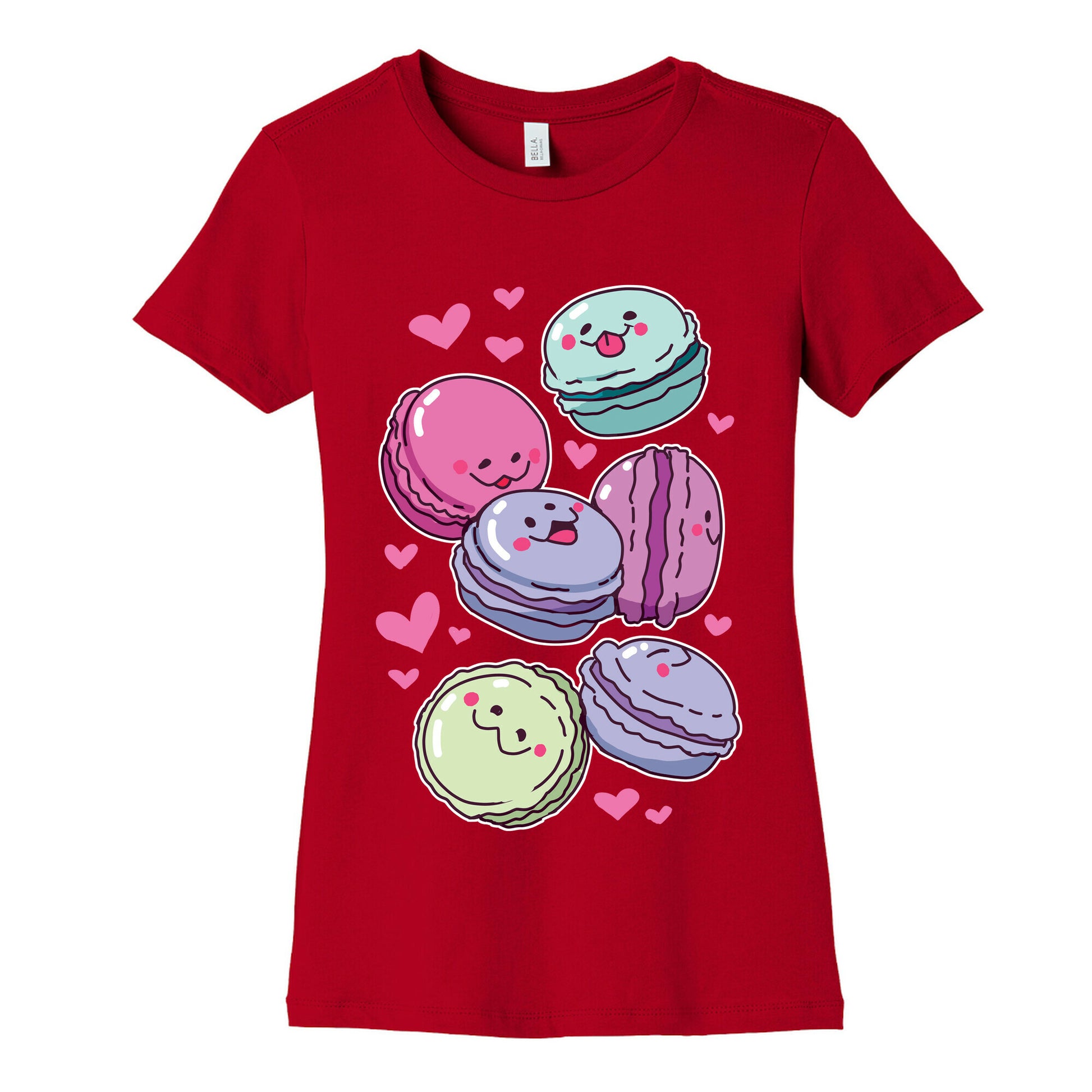 Cute Macarons Pattern Women's Cotton Tee