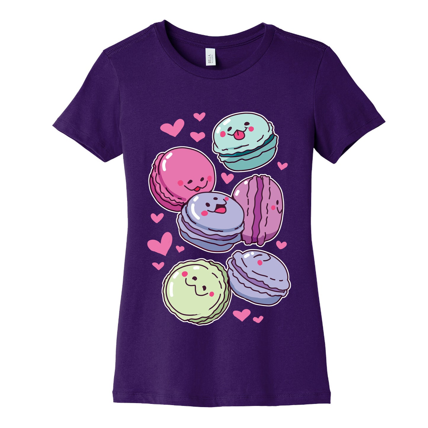 Cute Macarons Pattern Women's Cotton Tee