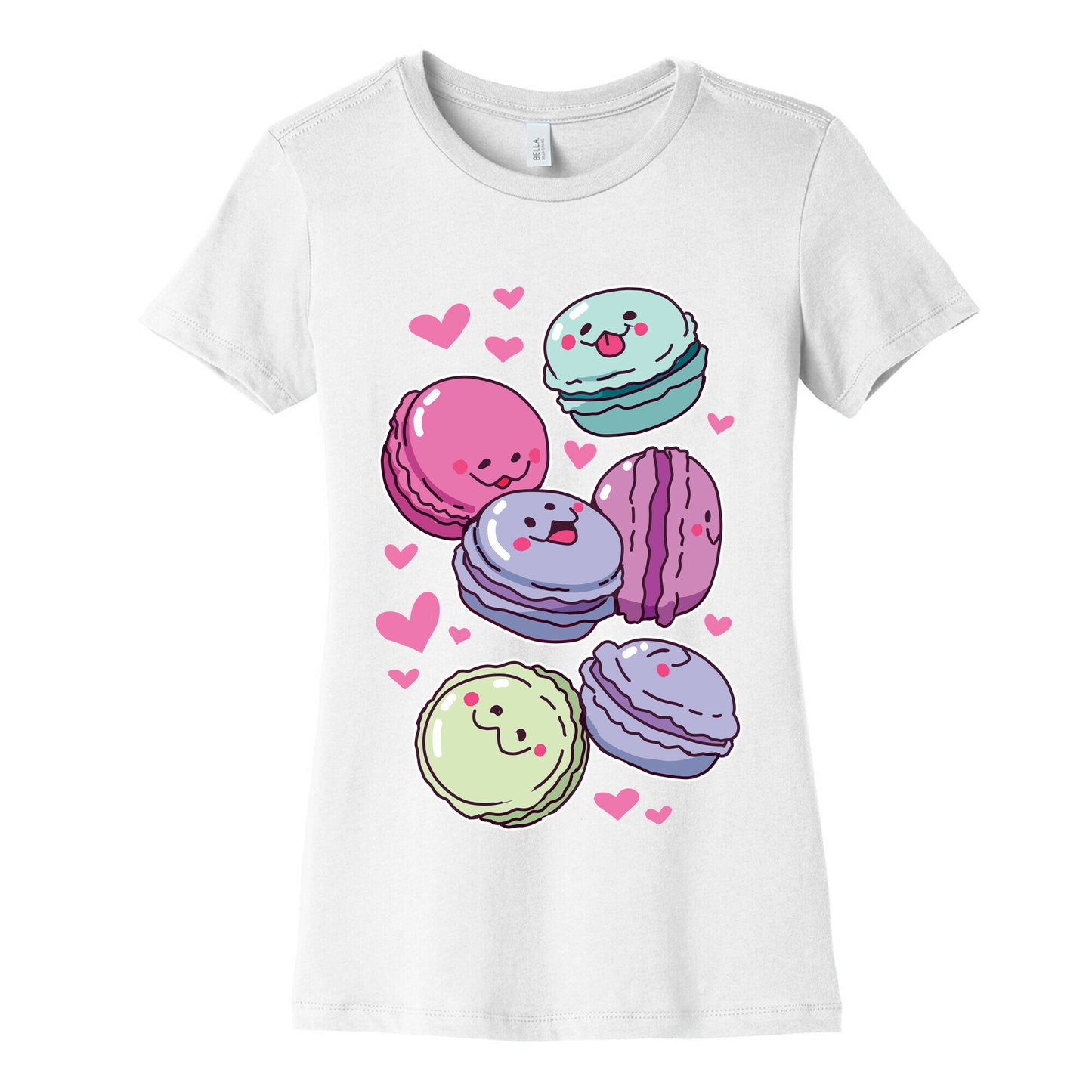 Cute Macarons Pattern Women's Cotton Tee