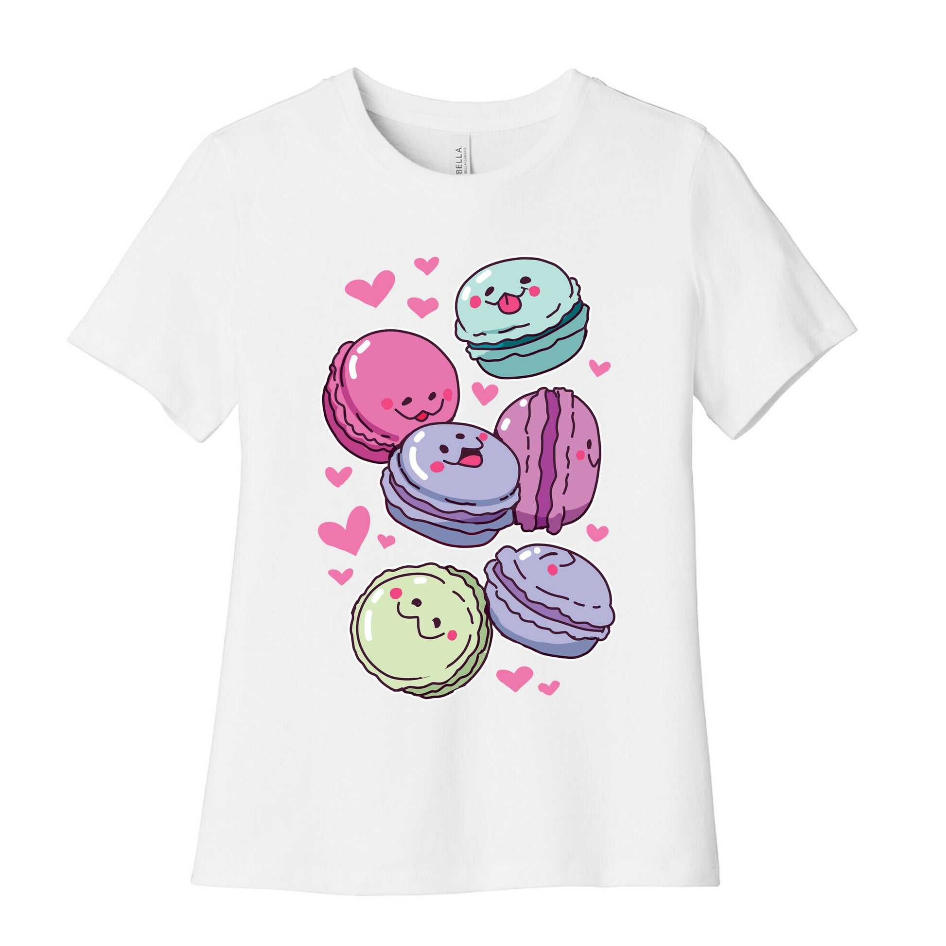 Cute Macarons Pattern Women's Cotton Tee