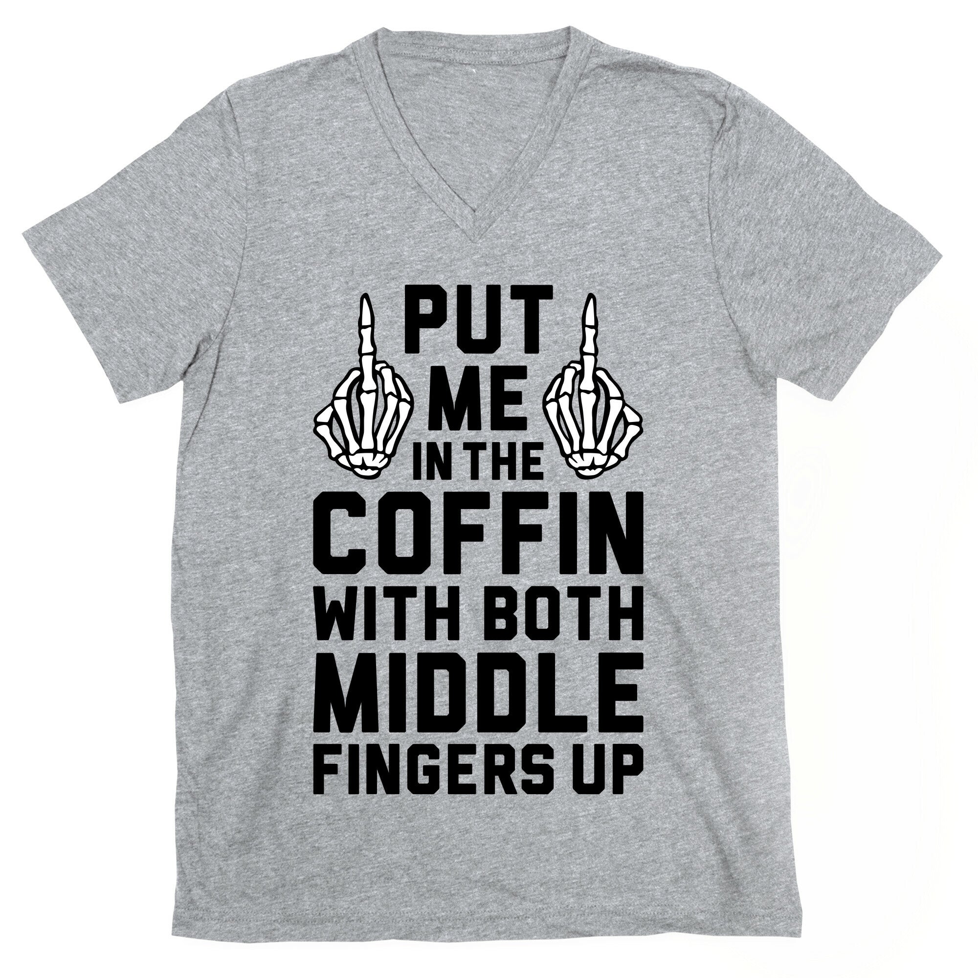 Both Middle Fingers Up V-Neck