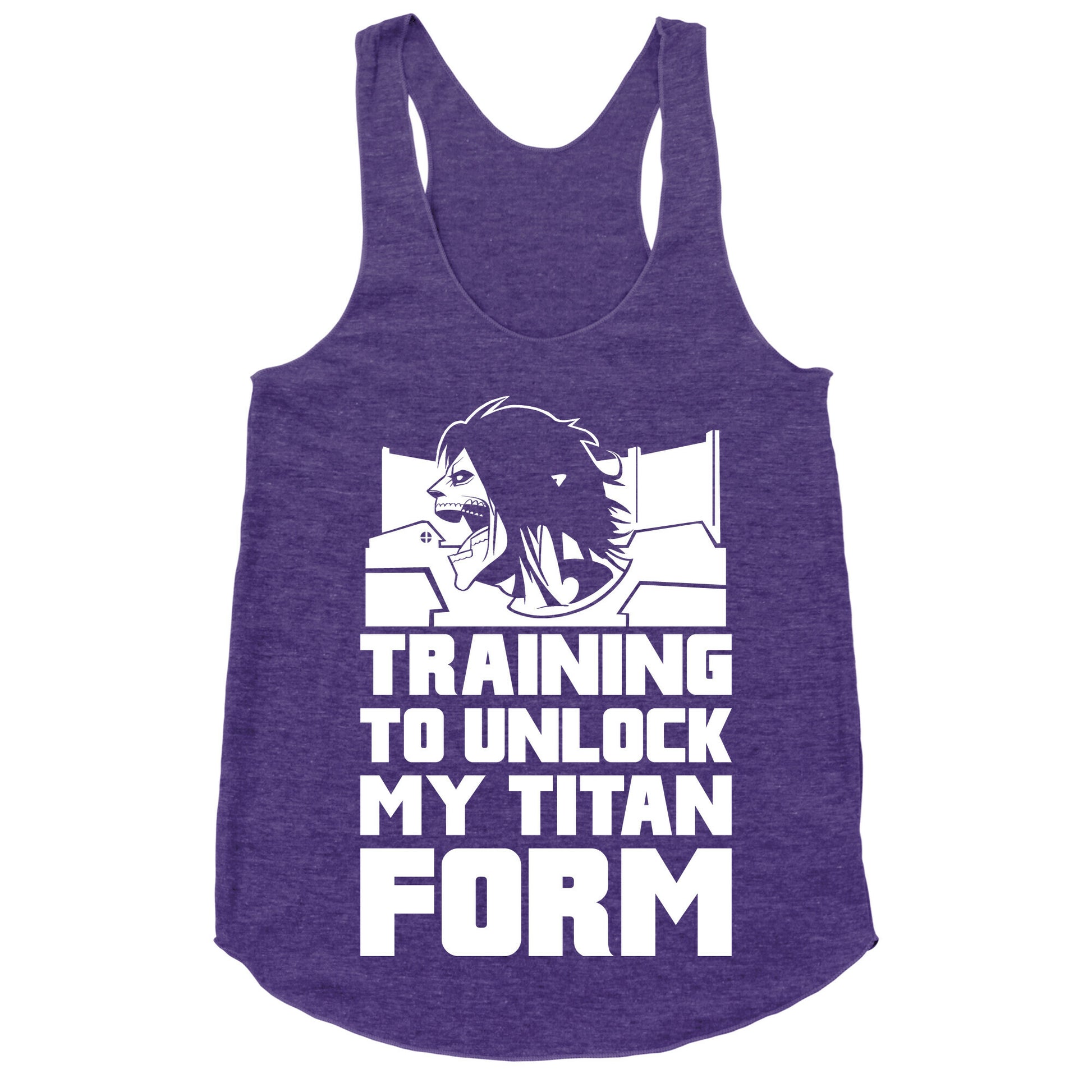 Training To Unlock My Titan Form Parody Racerback Tank