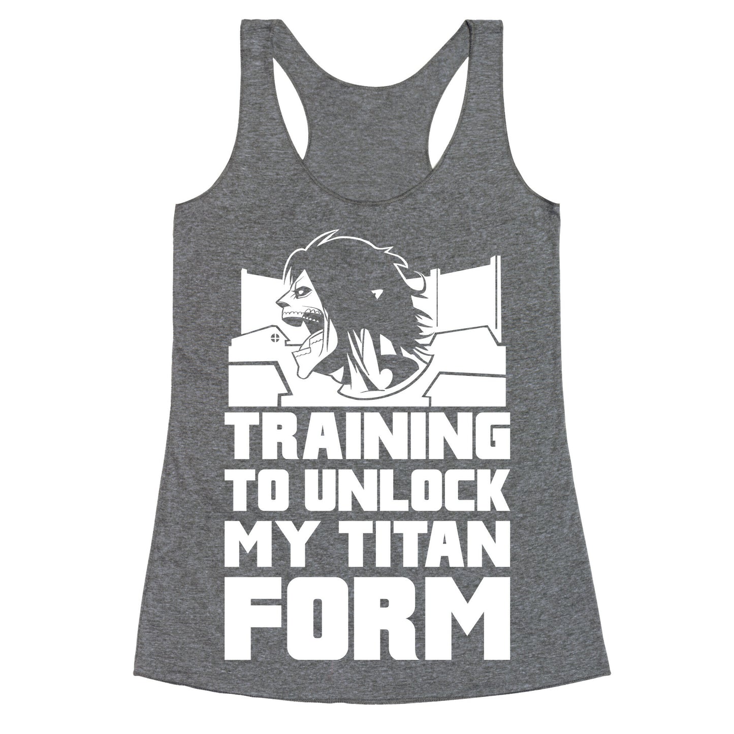 Training To Unlock My Titan Form Parody Racerback Tank