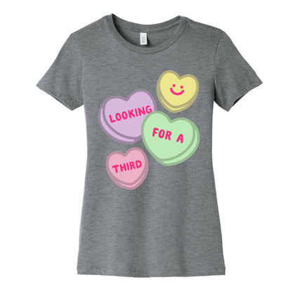 Looking For A Third Candy Hearts Parody Women's Cotton Tee