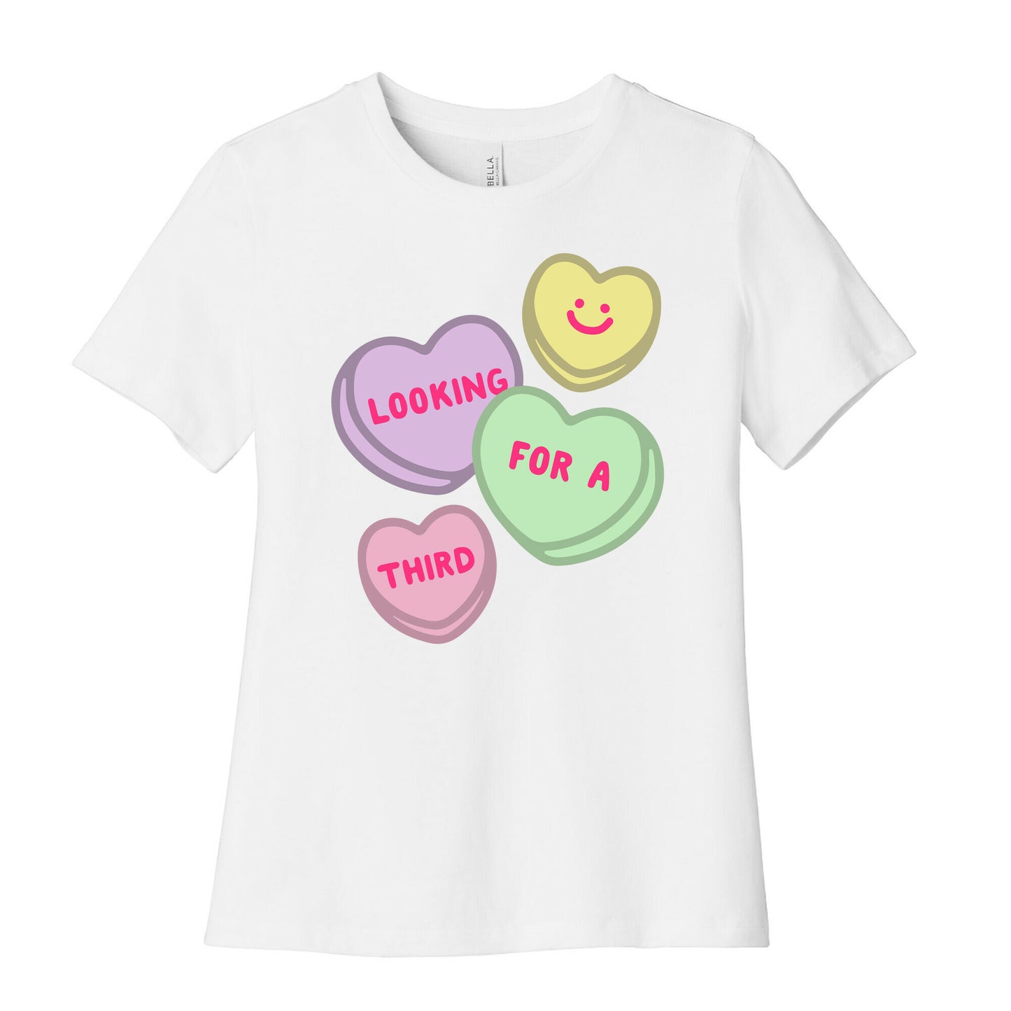 Looking For A Third Candy Hearts Parody Women's Cotton Tee