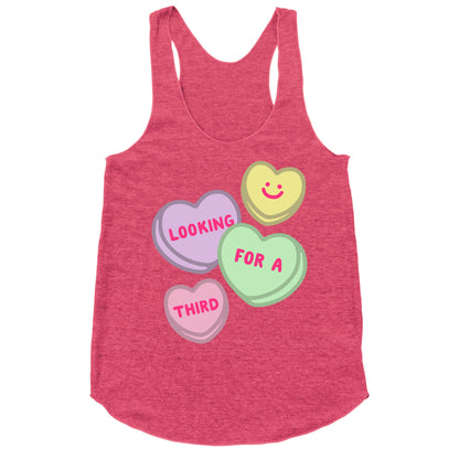 Looking For A Third Candy Hearts Parody Racerback Tank