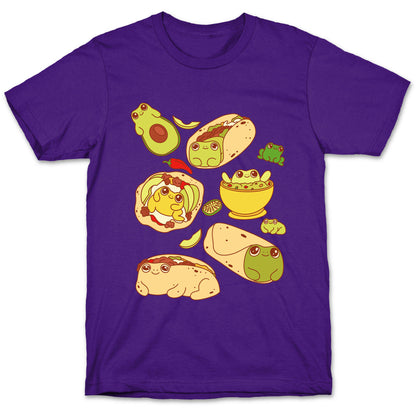 Mexican Food Frogs Pattern T-Shirt