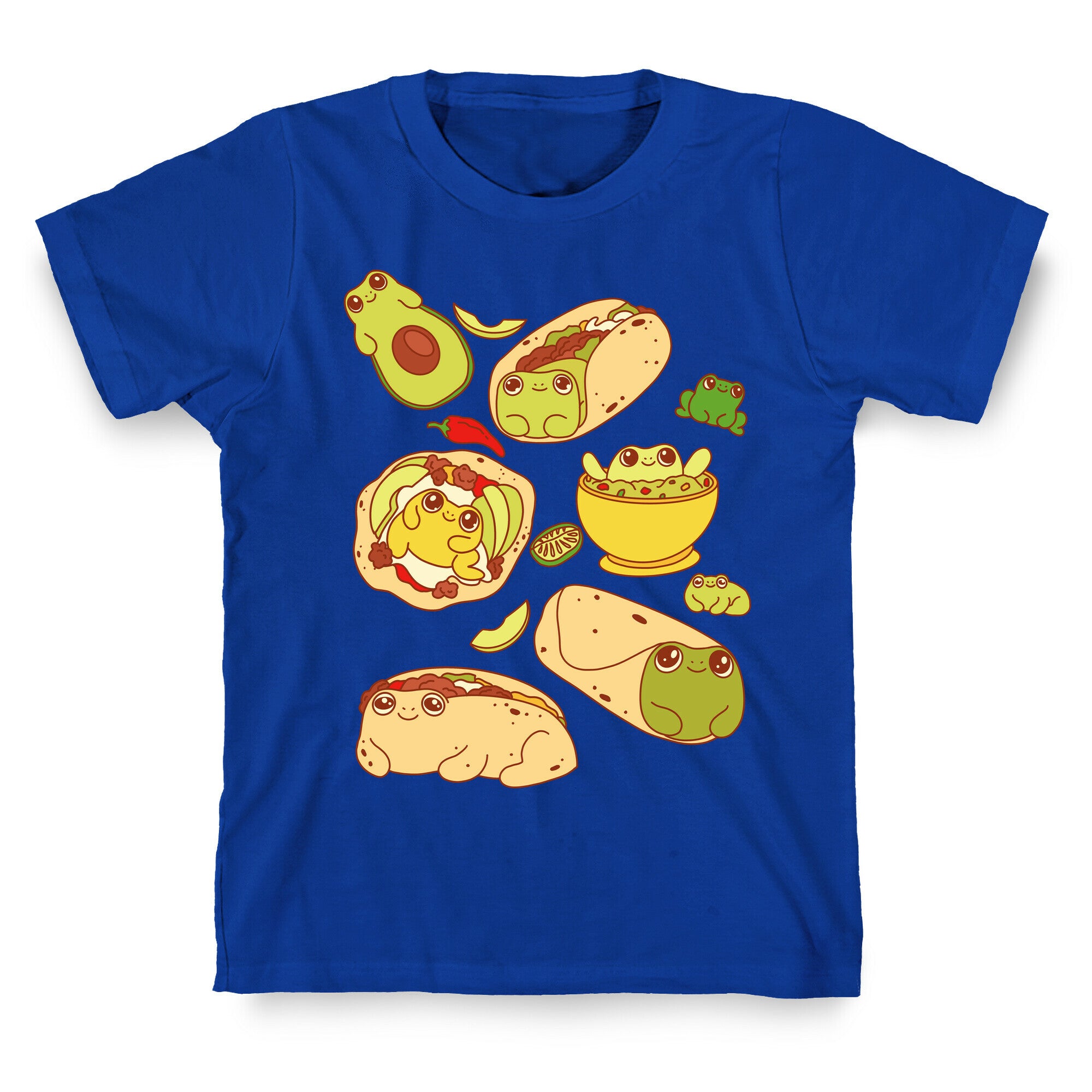 Mexican Food Frogs Pattern T-Shirt