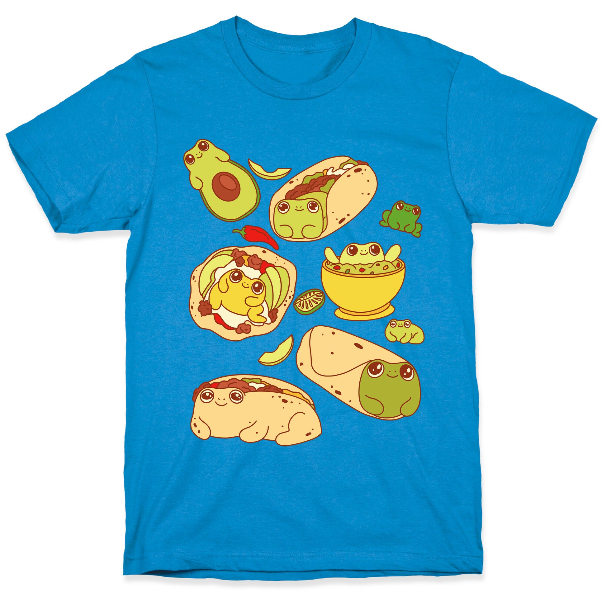 Mexican Food Frogs Pattern T-Shirt