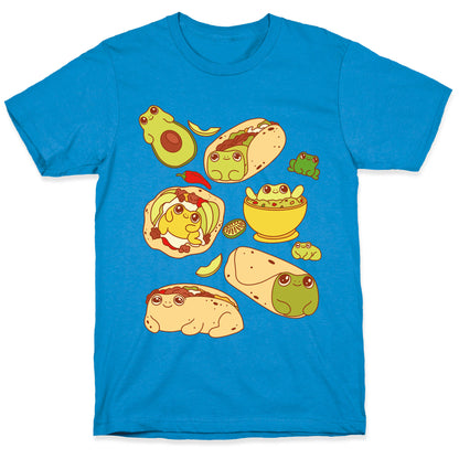 Mexican Food Frogs Pattern T-Shirt