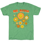 Be Kind Flower Power Smileys Unisex Triblend Tee