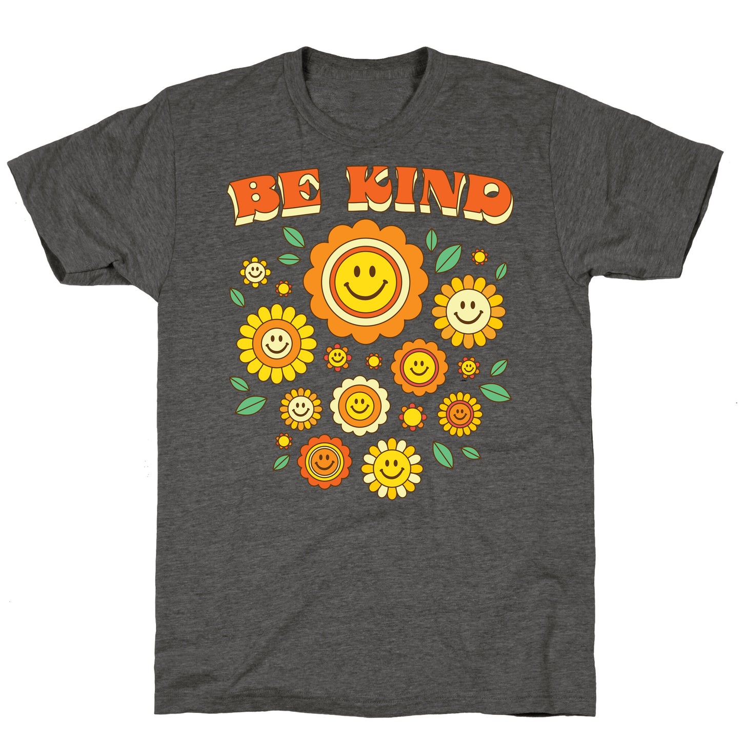 Be Kind Flower Power Smileys Unisex Triblend Tee