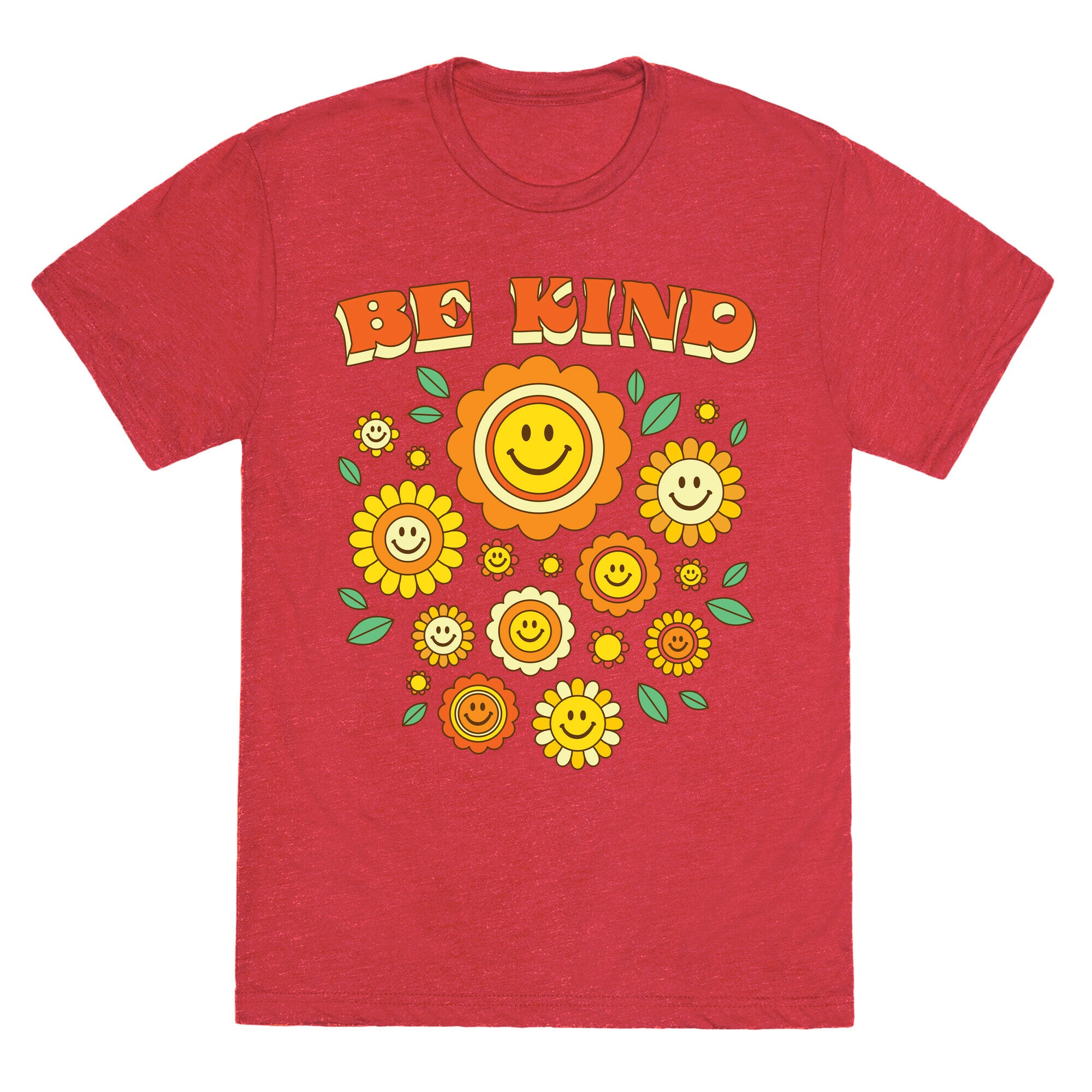 Be Kind Flower Power Smileys Unisex Triblend Tee