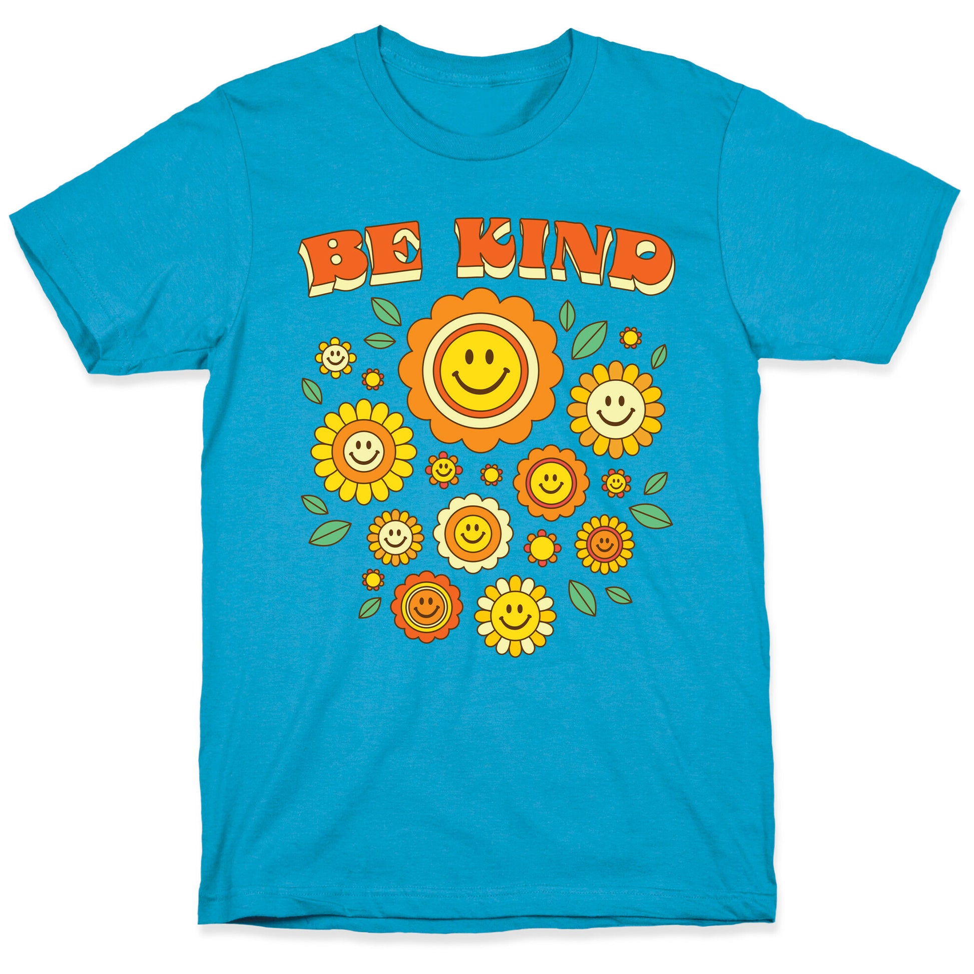 Be Kind Flower Power Smileys Unisex Triblend Tee