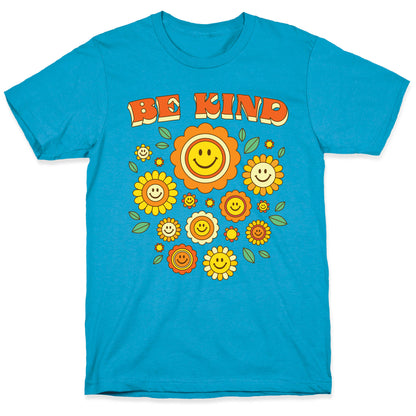 Be Kind Flower Power Smileys Unisex Triblend Tee