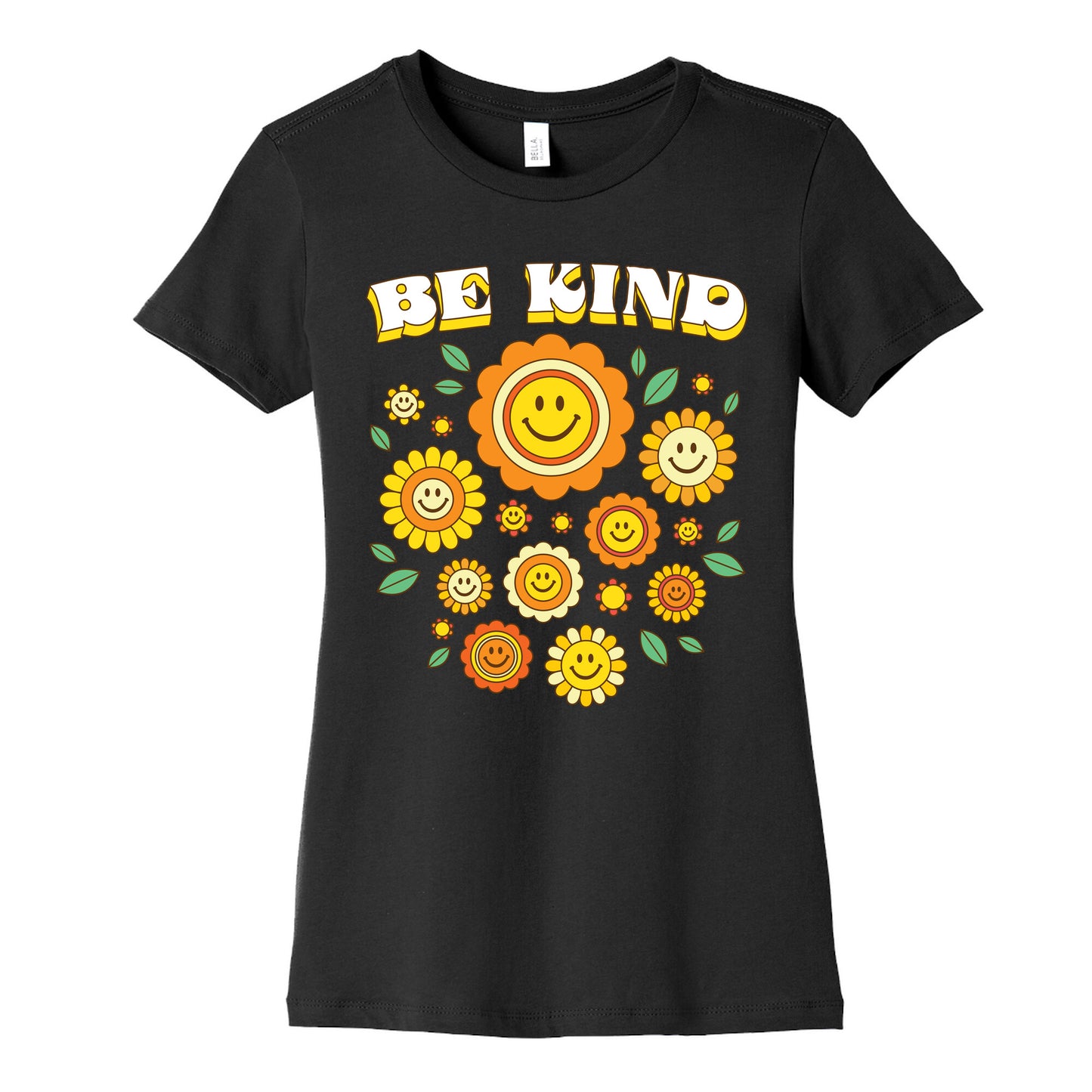 Be Kind Flower Power Smileys Women's Cotton Tee