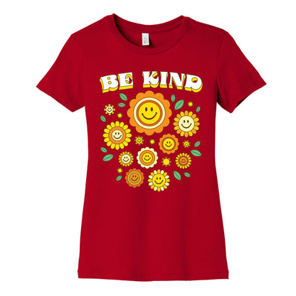 Be Kind Flower Power Smileys Women's Cotton Tee