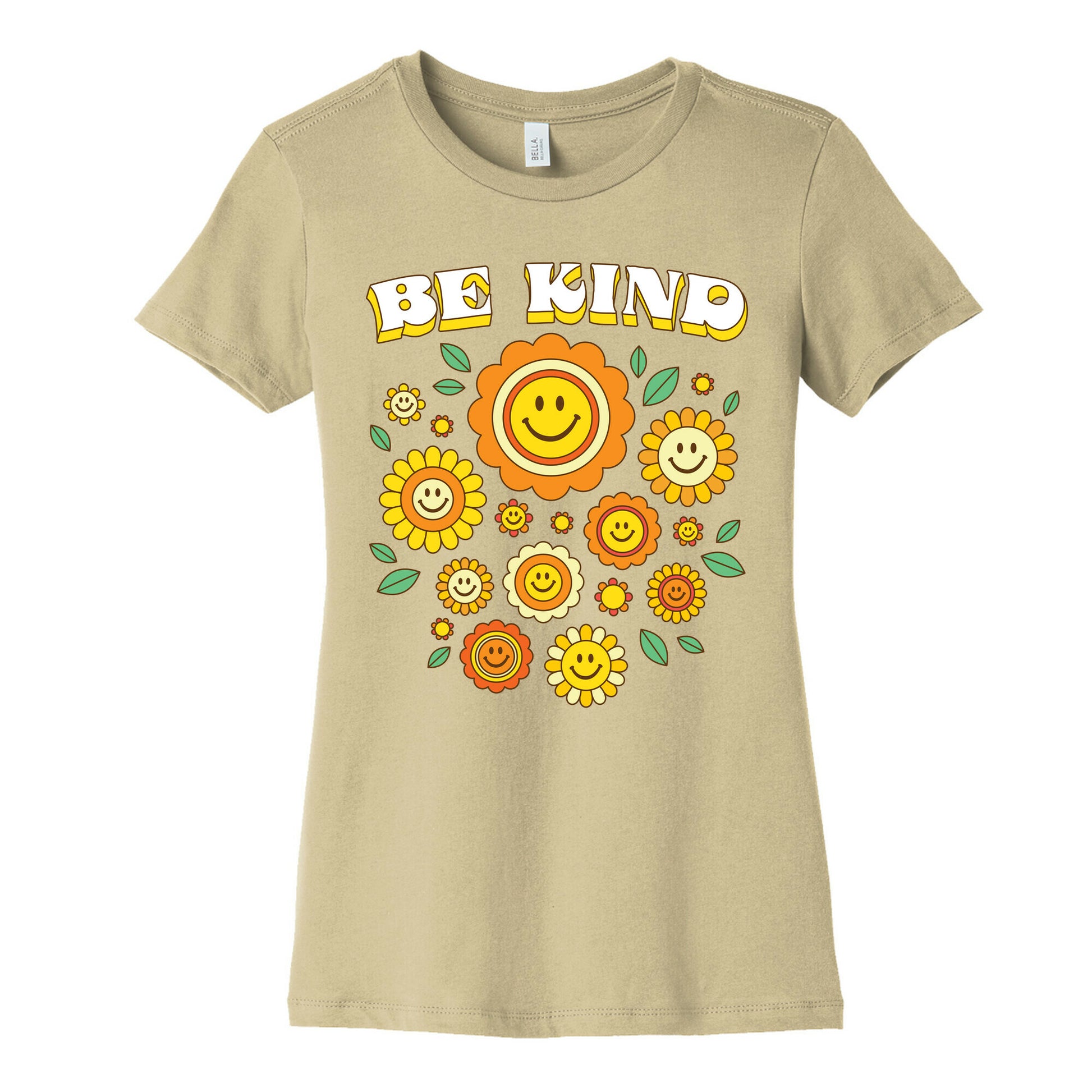 Be Kind Flower Power Smileys Women's Cotton Tee