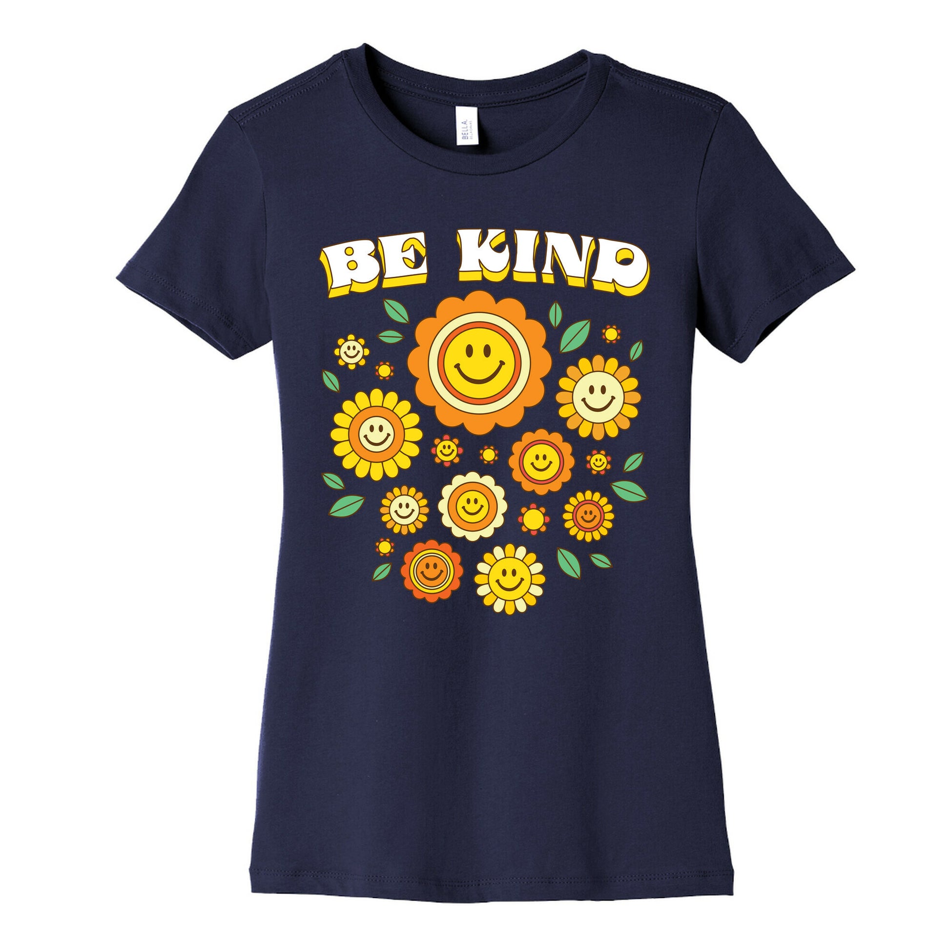 Be Kind Flower Power Smileys Women's Cotton Tee