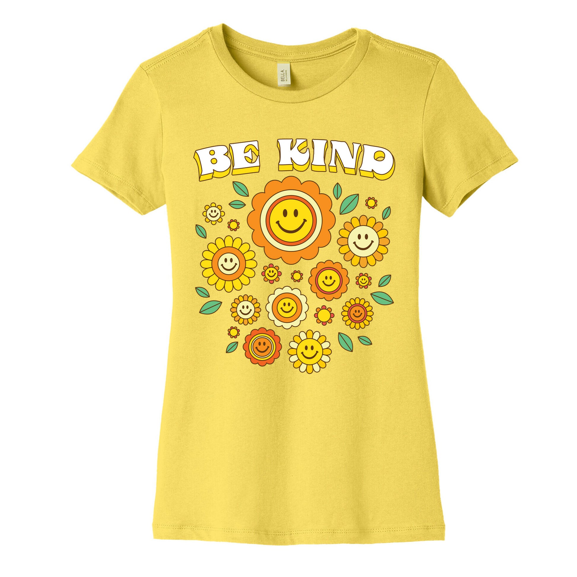 Be Kind Flower Power Smileys Women's Cotton Tee