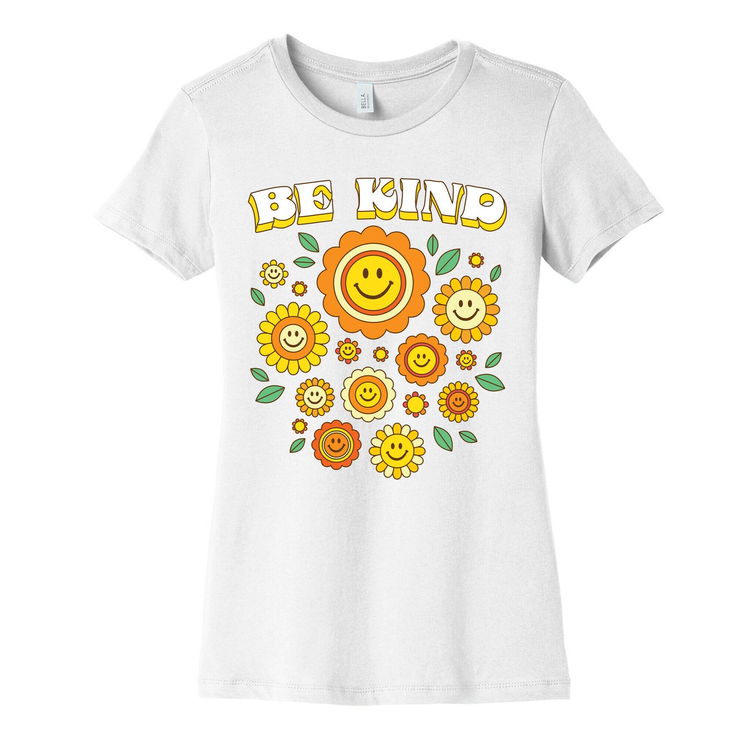 Be Kind Flower Power Smileys Women's Cotton Tee