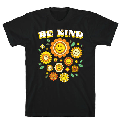 Be Kind Flower Power Smileys T-Shirt
