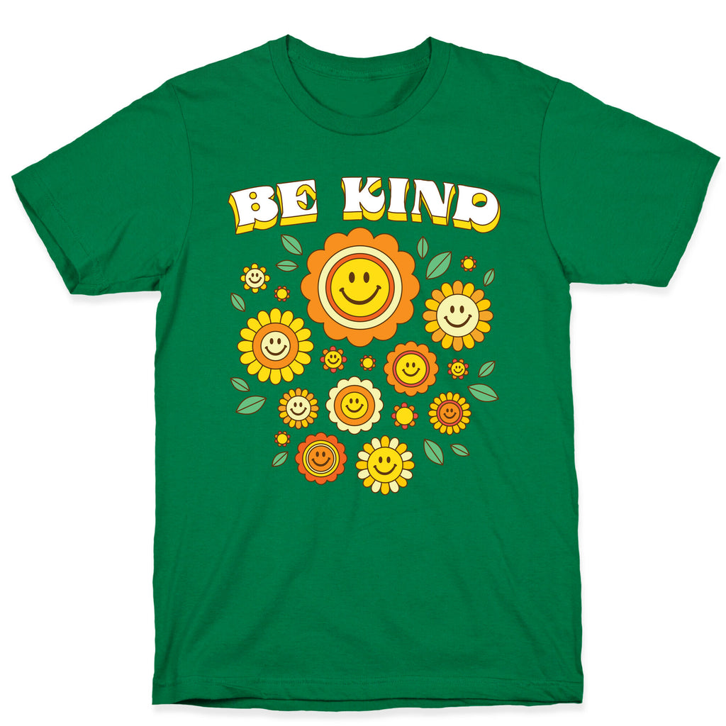 Be Kind Flower Power Smileys T-Shirt
