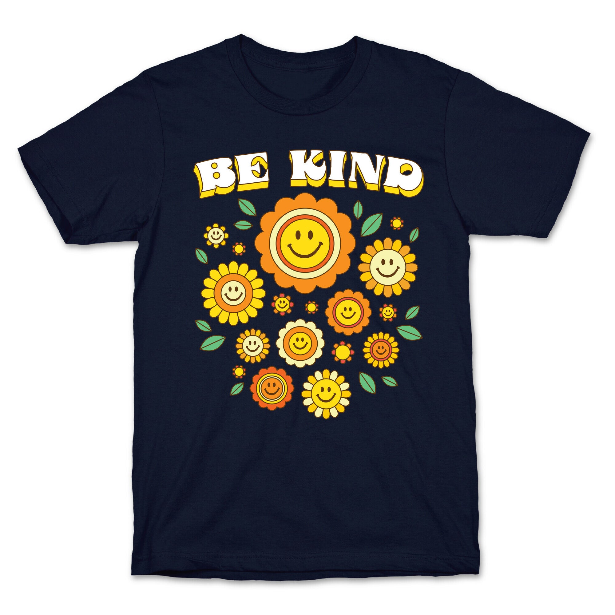 Be Kind Flower Power Smileys T-Shirt