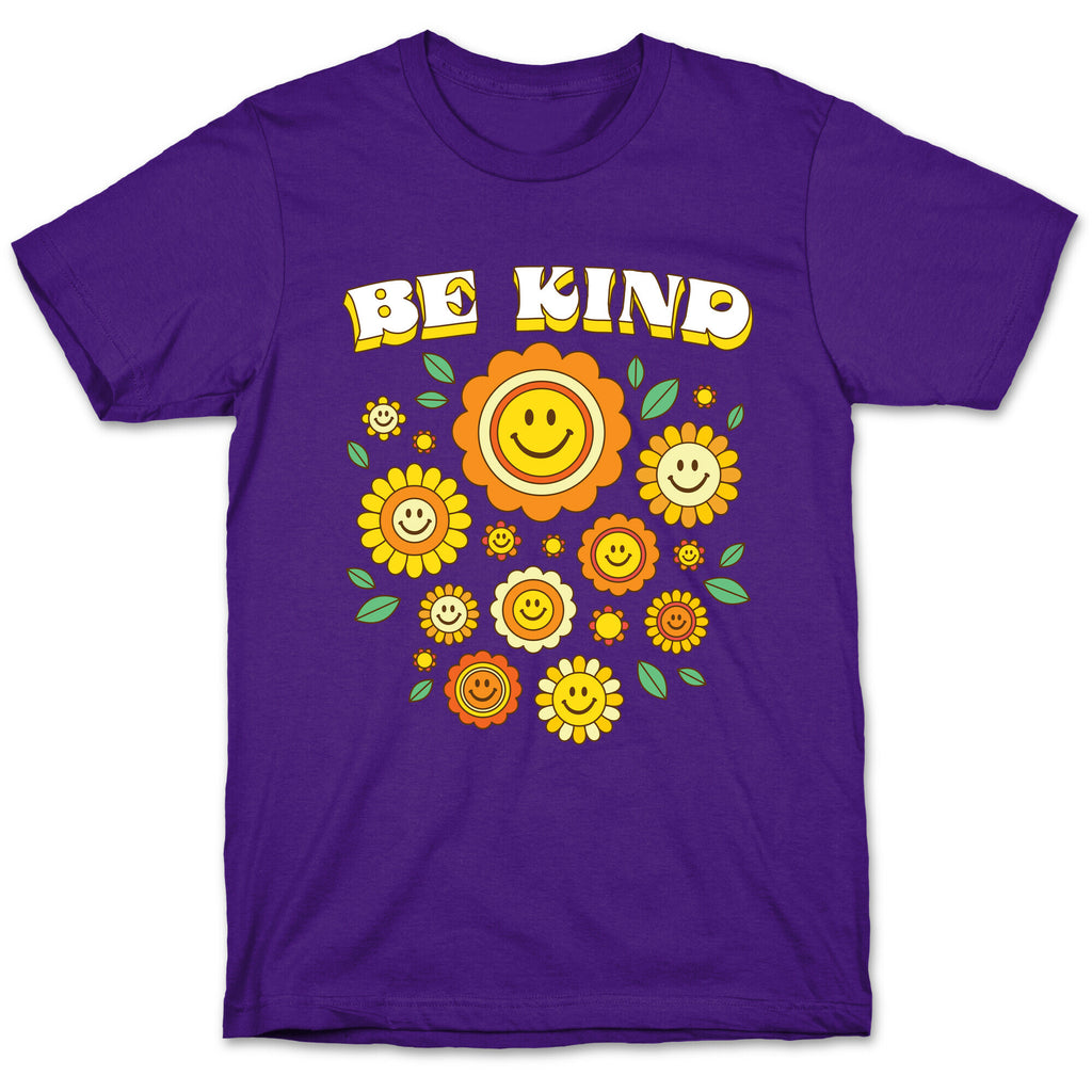 Be Kind Flower Power Smileys T-Shirt