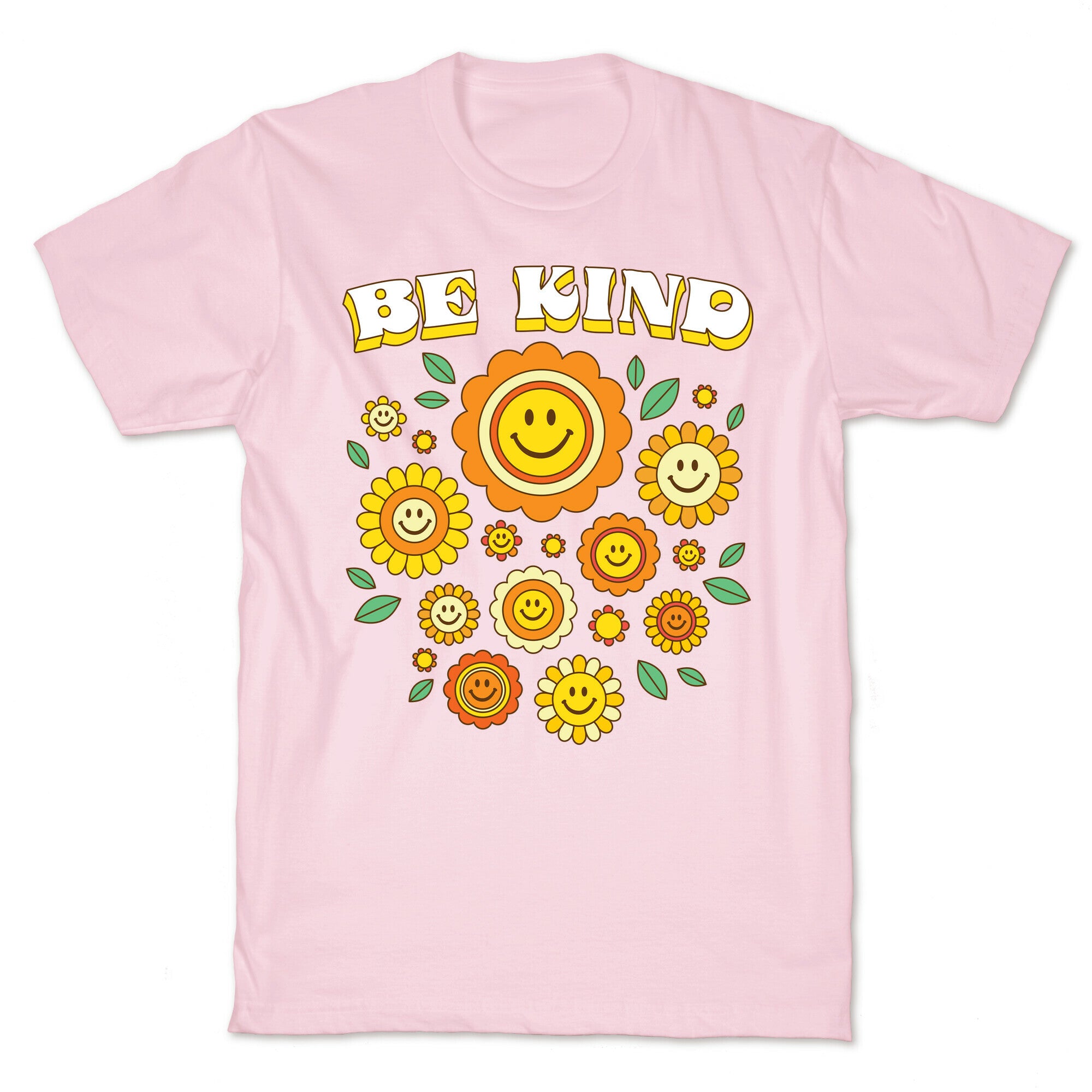 Be Kind Flower Power Smileys T-Shirt