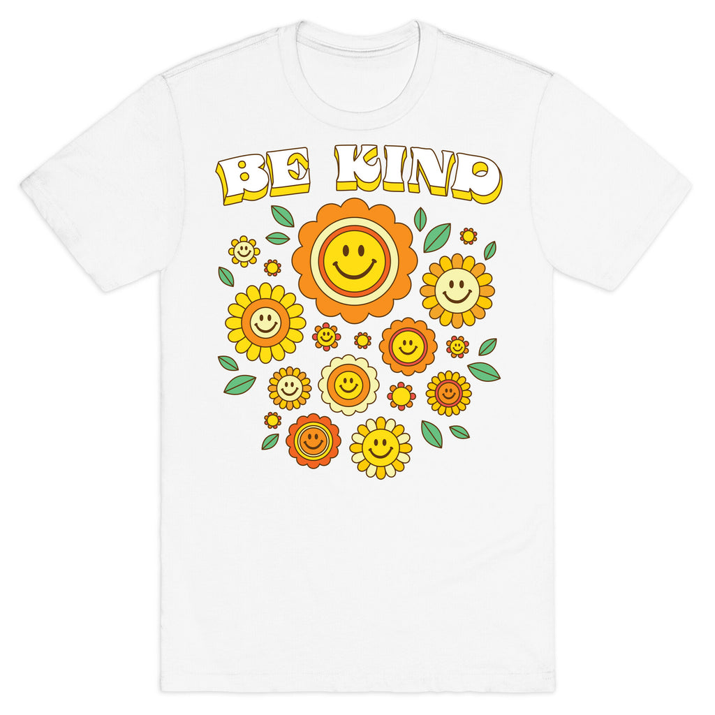 Be Kind Flower Power Smileys T-Shirt