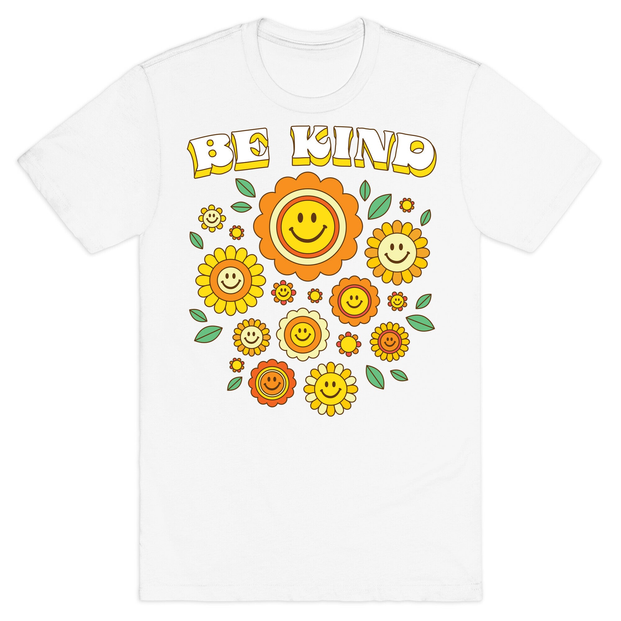 Be Kind Flower Power Smileys T-Shirt