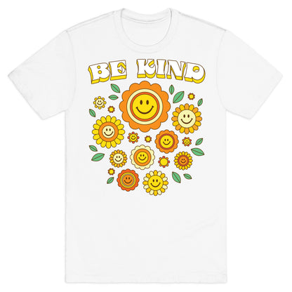 Be Kind Flower Power Smileys T-Shirt