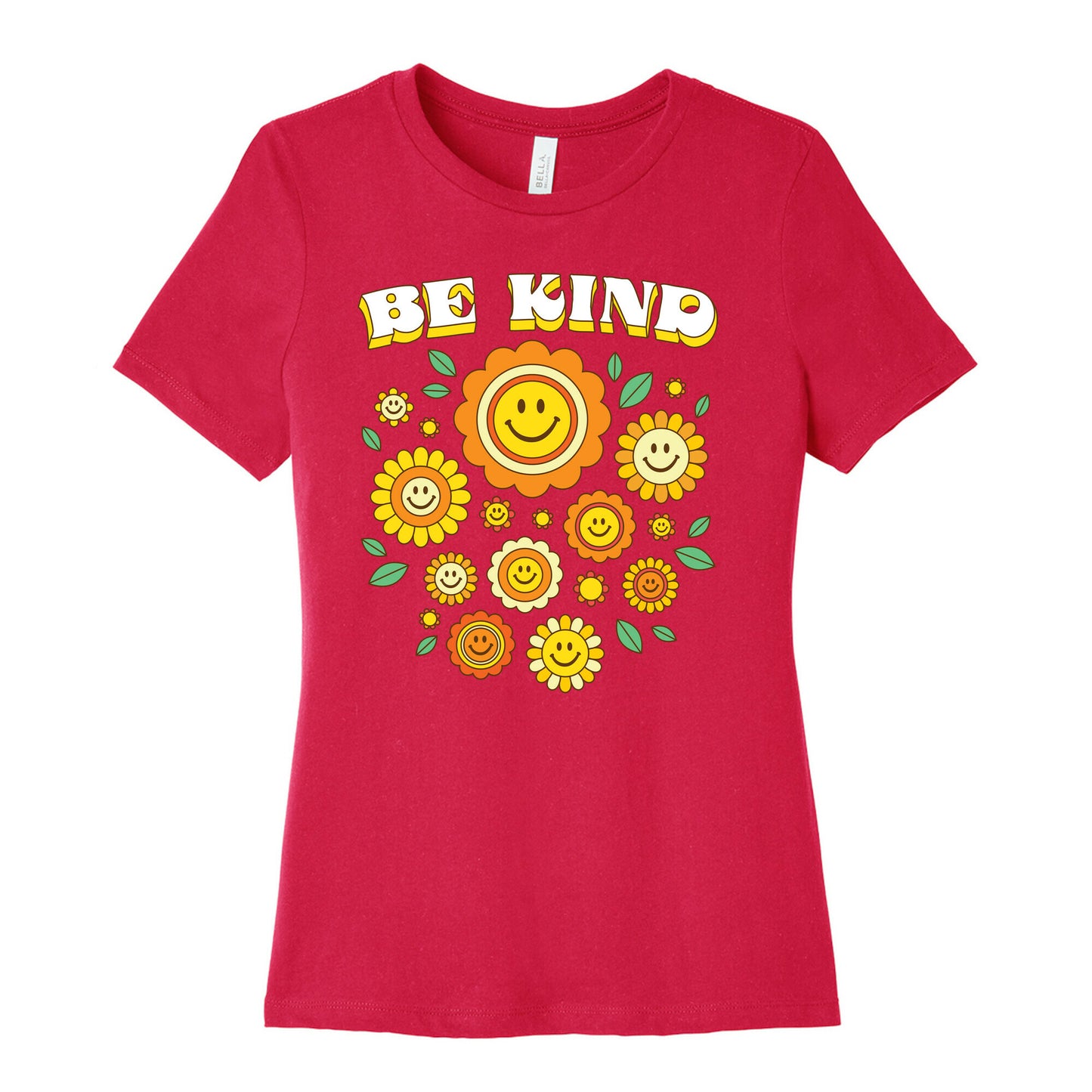 Be Kind Flower Power Smileys Women's Cotton Tee