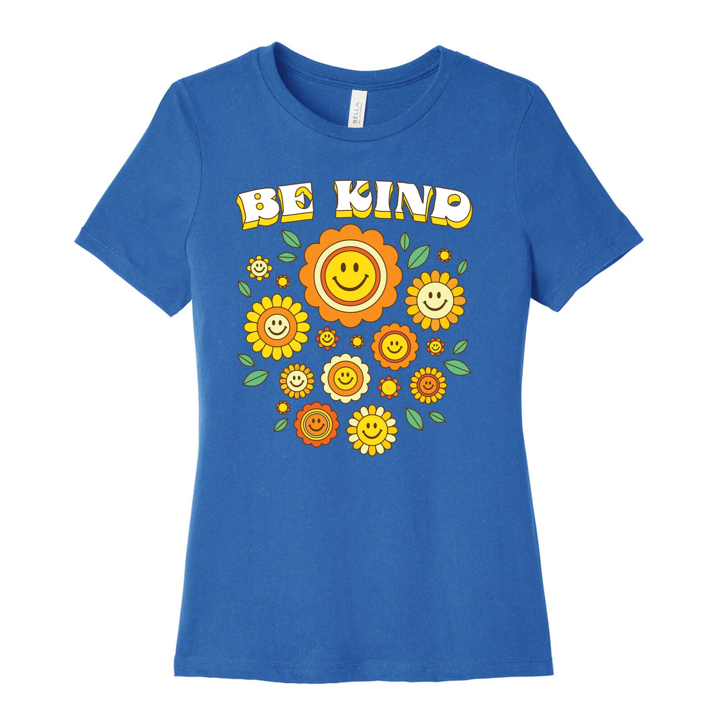 Be Kind Flower Power Smileys Women's Cotton Tee