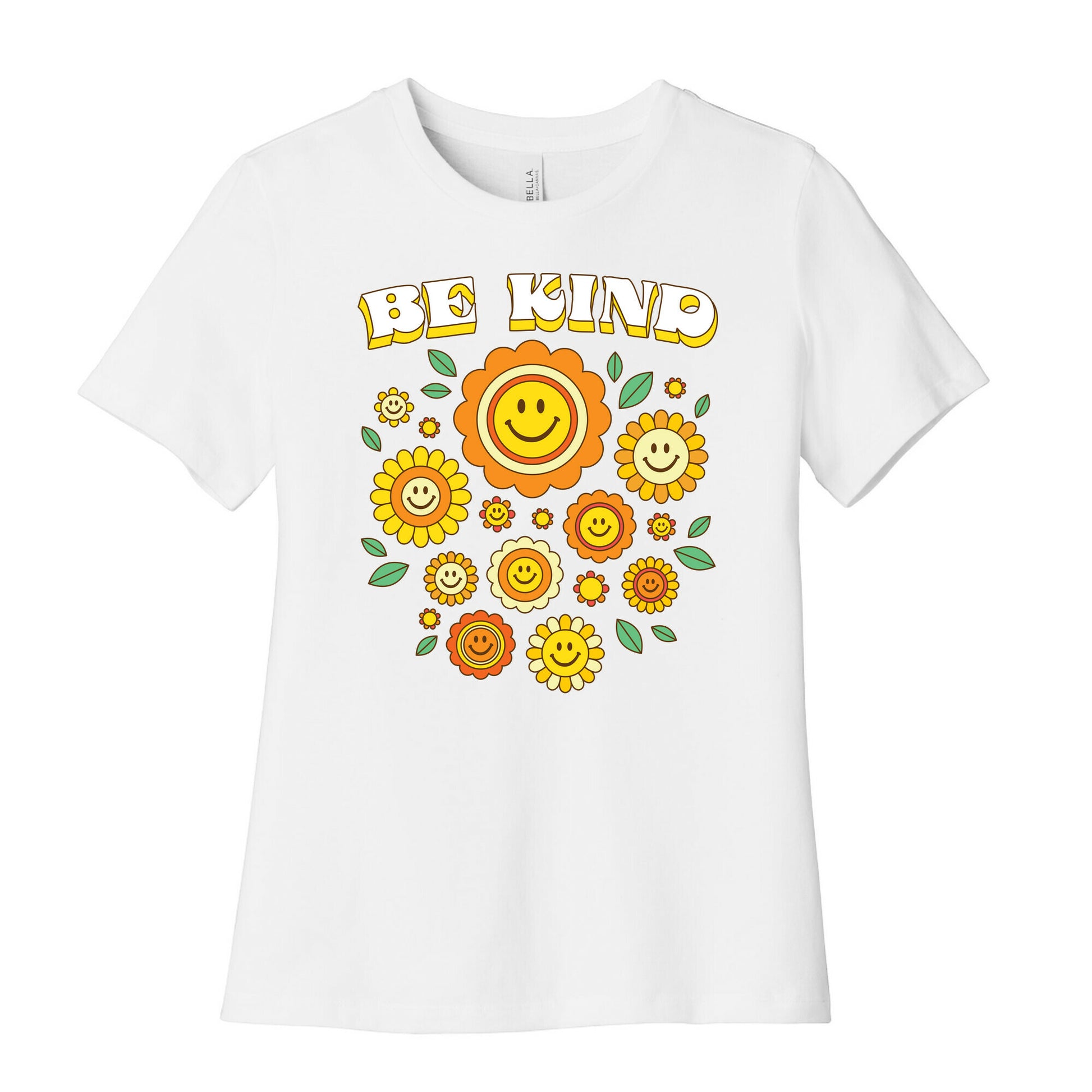 Be Kind Flower Power Smileys Women's Cotton Tee