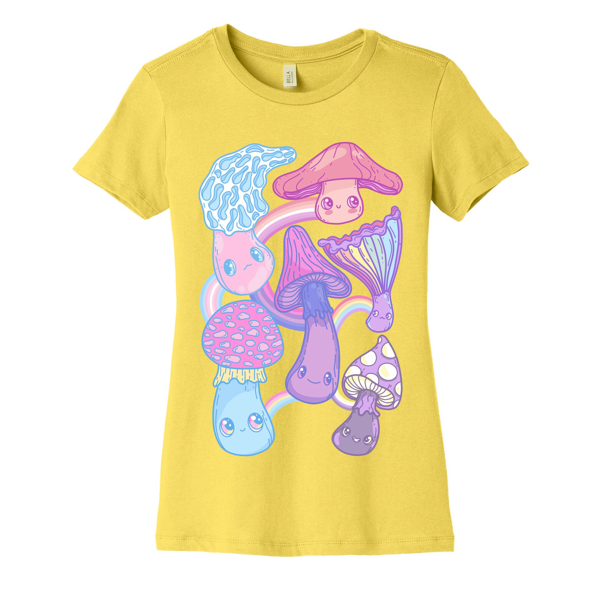 Pastel Pride Mushrooms Women's Cotton Tee