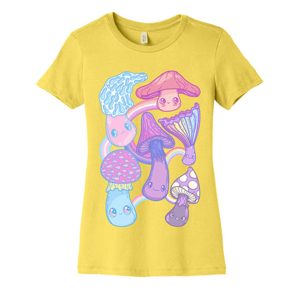Pastel Pride Mushrooms Women's Cotton Tee