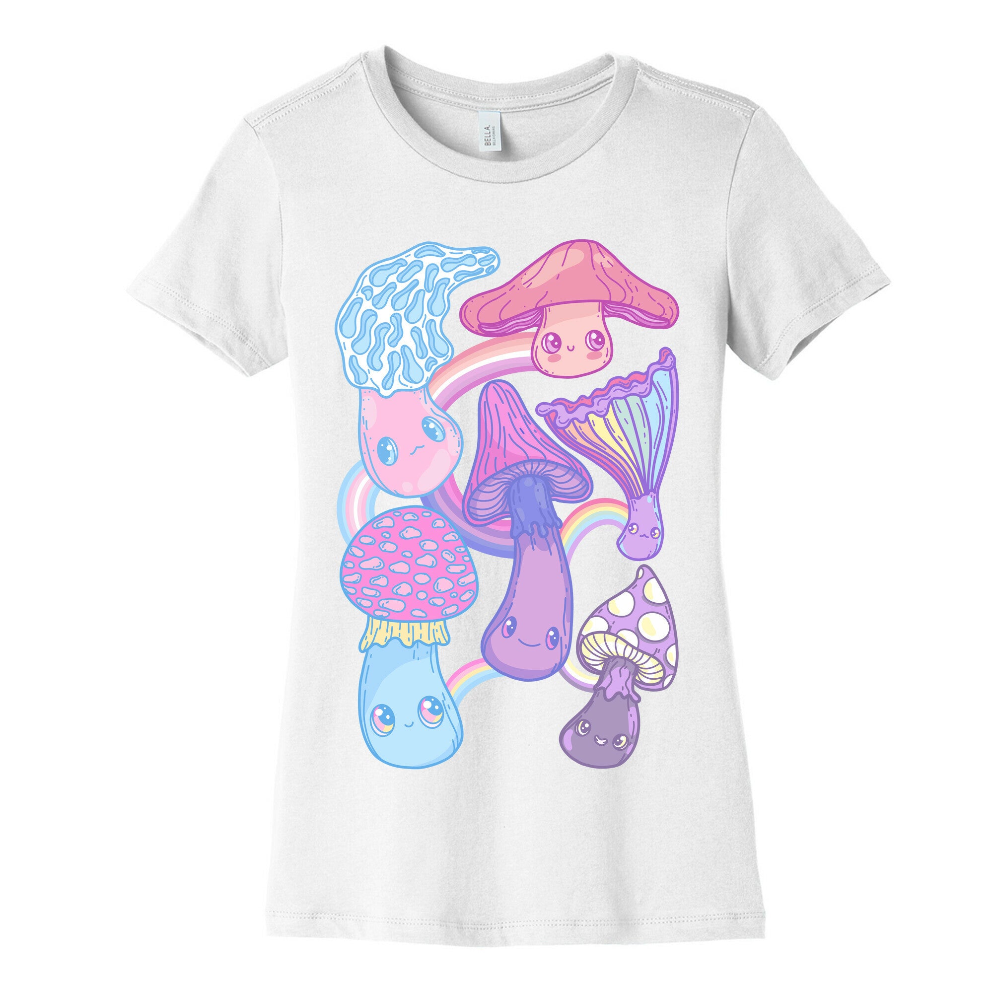 Pastel Pride Mushrooms Women's Cotton Tee
