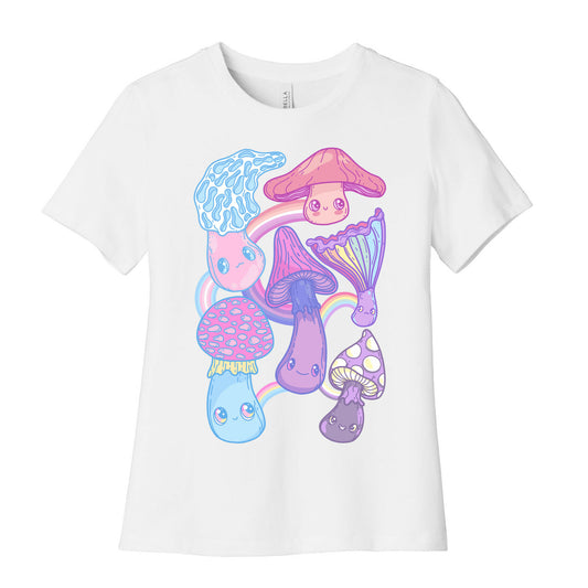 Pastel Pride Mushrooms Women's Cotton Tee