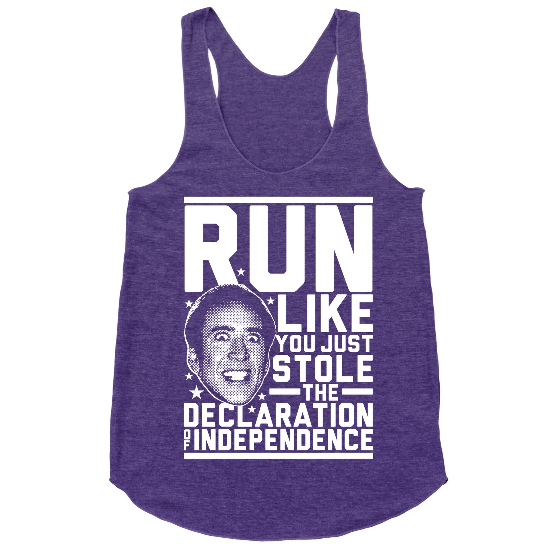 Run Like Nick Cage Racerback Tank