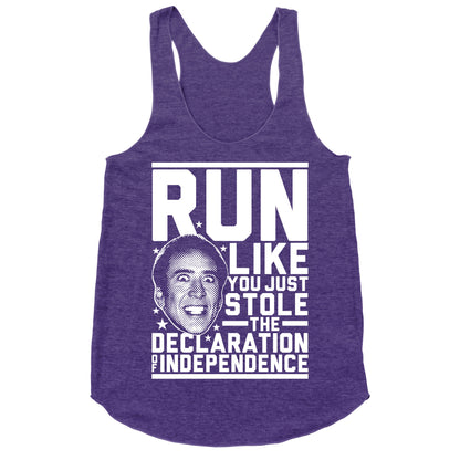 Run Like Nick Cage Racerback Tank