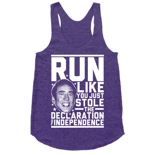 Run Like Nick Cage Racerback Tank